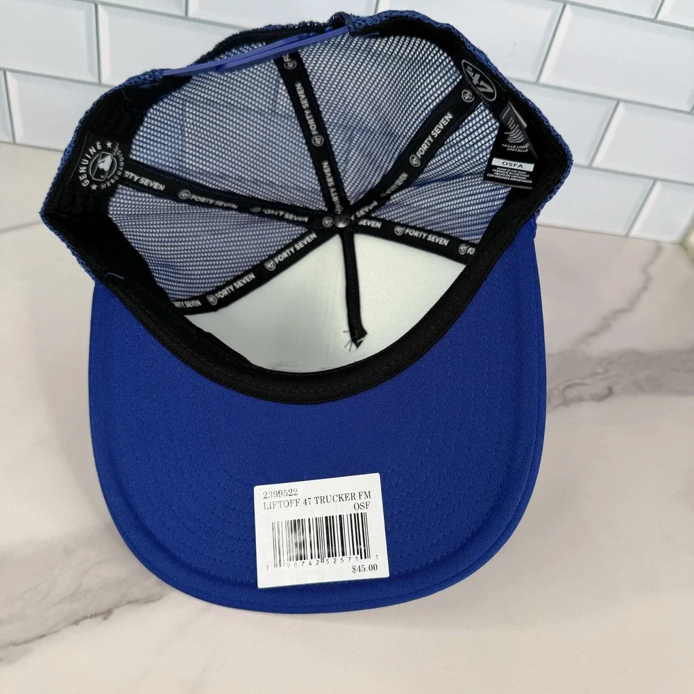 Texas Rangers Hat Cap Snap Back Mens One Size Blue White MLB Baseball 47 Trucker